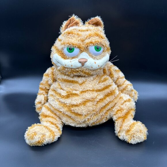 Kitty Cat Stuffed Animal Orange Tabby Striped Fei Mao Plush Toy Ugly Green Eyes - Picture 2 of 7